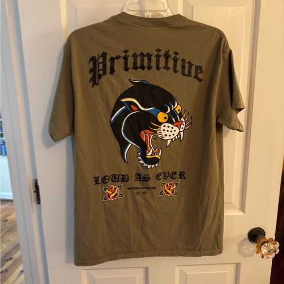 Primitive Skateboarding graphic t-shirt, brown with short sleeves. Size Medium - Picture 6 of 9